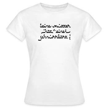Deine mutter hat einen schnurrbart! - Frauen T-Shirt - Weiß - Vorne - AI Model Female 172 dark (172cm)