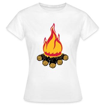 feu de camp camping soir nuit camping camper bois - T-shirt Femme - blanc - Devant - AI Model Female 172 dark (172cm)