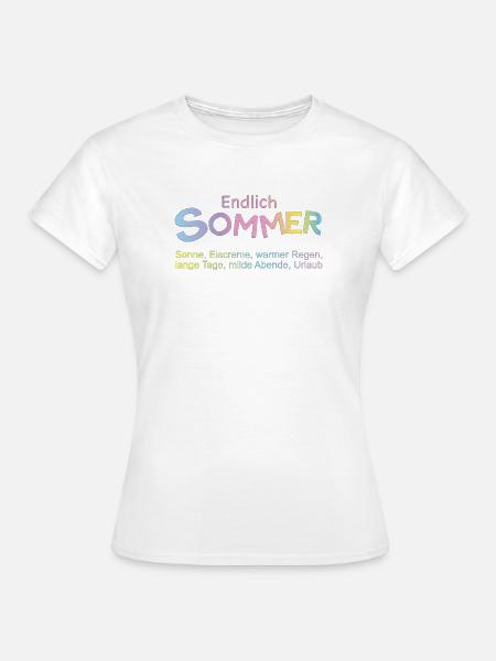 Endlich Sommer: Pastellfarben - Frauen T-Shirt - Weiß