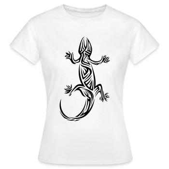 Gecko Tribal Tattoo - Women's T-Shirt - white - Front - AI Model Female 172 dark (172cm)