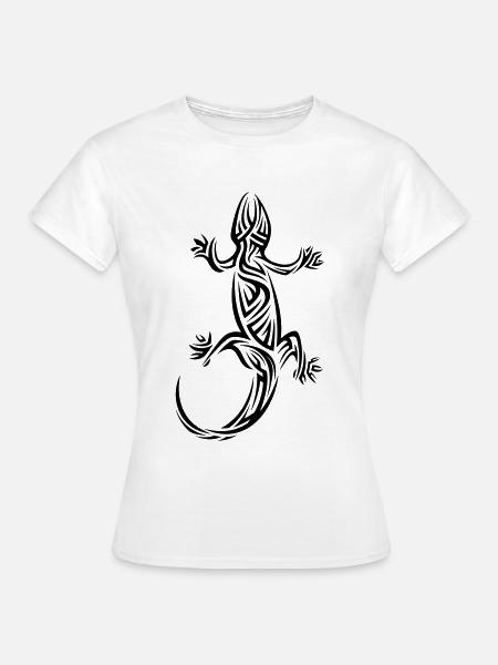 Tatouage tribal Gecko - T-shirt Femme - blanc