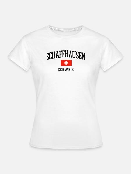 Schaffhausen Schweiz Flagge - Frauen T-Shirt - Weiß