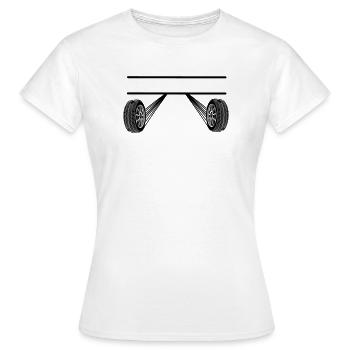 Autorennen-Namensbanner 4 - Frauen T-Shirt - Weiß - Vorne - AI Model Female 172 dark (172cm)