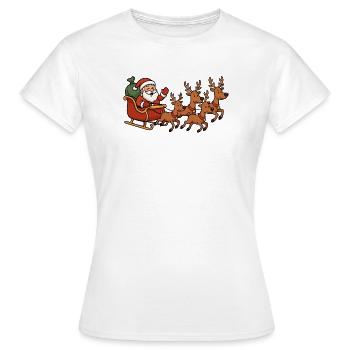 Christmas sleigh with reindeer - Women's T-Shirt - white - Front - AI Model Female 172 dark (172cm)