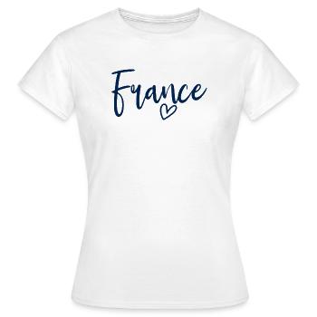 Frankreich Herz Frauenliebe Frankreich - Frauen T-Shirt - Weiß - Vorne - AI Model Female 172 dark (172cm)