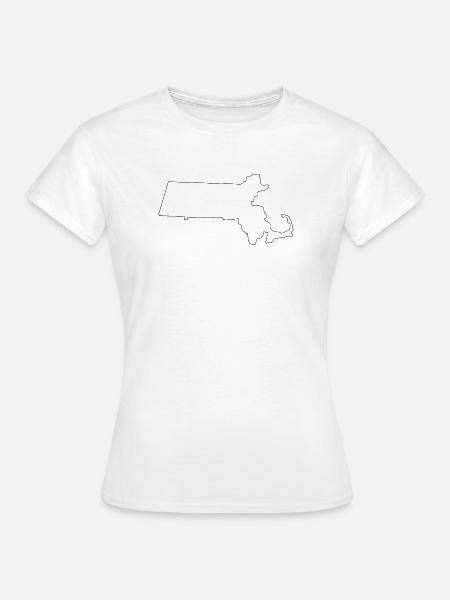 Massachusetts-Gliederungskarte - Frauen T-Shirt - Weiß