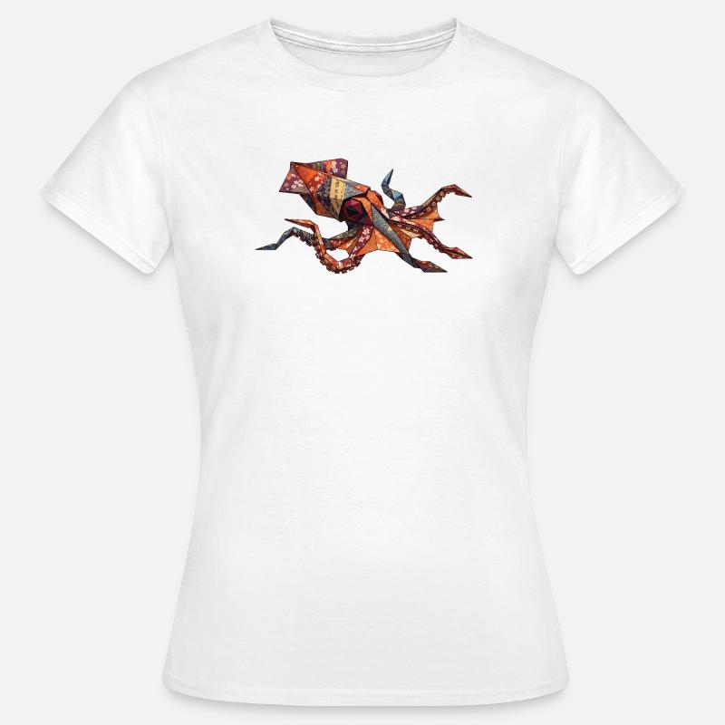 Origami Crab Patchwork - Women's T-Shirt - white