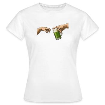 Grünes Bier – Die Kreation – Lustiges Bier - Frauen T-Shirt - Weiß - Vorne - AI Model Female 172 dark (172cm)