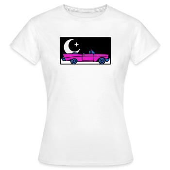 Graphisme décapotable rétro des années 80 - T-shirt Femme - blanc - Devant - AI Model Female 172 dark (172cm)