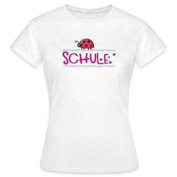Schule  mit Glück - Frauen T-Shirt - Weiß - Vorne - AI Model Female 172 dark (172cm)