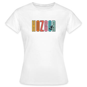 HOZGOR – Surf rétro et humour décalé - T-shirt Femme - blanc - Devant - AI Model Female 172 dark (172cm)