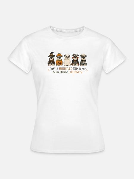 Halloween Miniaturschnauzer-Crew - Frauen T-Shirt - Weiß