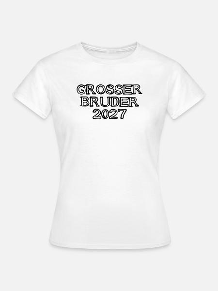 Großer Bruder 2027 Schriftzug handgezeichnet - Frauen T-Shirt - Weiß