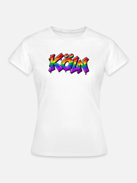 Köln Graffiti 🌈 - Frauen T-Shirt - Weiß