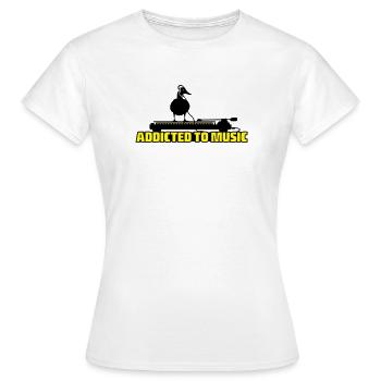 addicted to music - DJ music - Frauen T-Shirt - Weiß - Vorne - AI Model Female 172 dark (172cm)