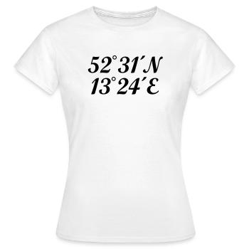 Berliner Koordinaten Berlin - Frauen T-Shirt - Weiß - Vorne - AI Model Female 172 dark (172cm)