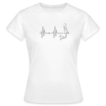 Basketball Herzschlag slamdunk Symbol Puls icon - Frauen T-Shirt - Weiß - Vorne - AI Model Female 172 dark (172cm)