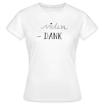vielen Dank - Frauen T-Shirt - Weiß - Vorne - AI Model Female 172 dark (172cm)