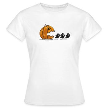 Pumpkin Stalks Halloween Ghosts - Women's T-Shirt - white - Front - AI Model Female 172 dark (172cm)