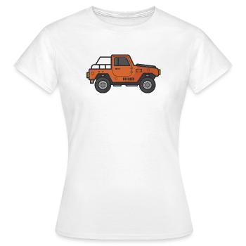 Jeep-Karikatur - Frauen T-Shirt - Weiß - Vorne - AI Model Female 172 dark (172cm)
