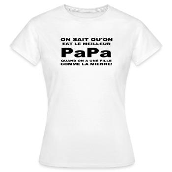 Meilleur papa - T-shirt Femme - blanc - Devant - AI Model Female 172 dark (172cm)