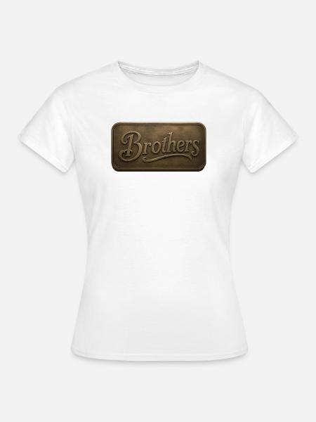 Brüder Bronzerelief Plakette - Frauen T-Shirt - Weiß