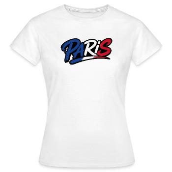 PARiS France Patriote Bleu Blanc Rouge - T-shirt Femme - blanc - Devant - AI Model Female 172 dark (172cm)
