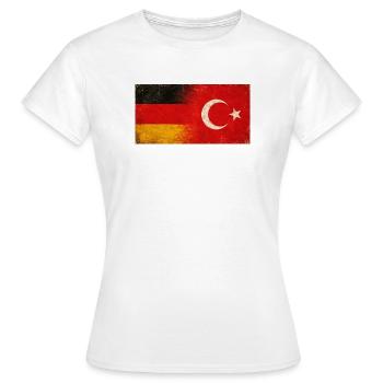 Deutschland Türkei Freundschaft Grunge Fahne - Frauen T-Shirt - Weiß - Vorne - AI Model Female 172 dark (172cm)
