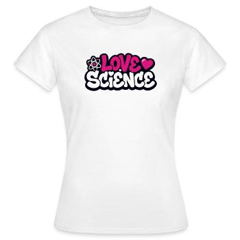 Logo de lettrage Love Science - T-shirt Femme - blanc - Devant - AI Model Female 172 dark (172cm)