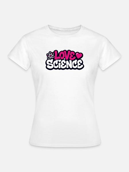 Love Science Schriftzug Logo - Frauen T-Shirt - Weiß