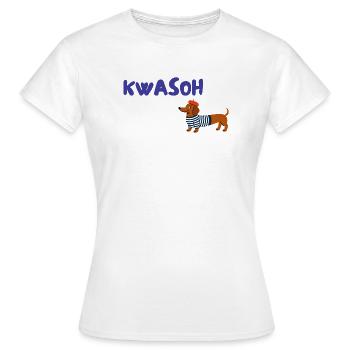 Croissant Pardoie : Français teckel - T-shirt Femme - blanc - Devant - AI Model Female 172 dark (172cm)
