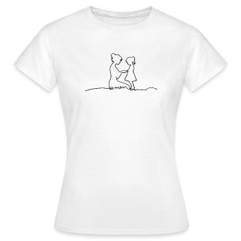 Mama Tochter Line Art Mutter Geschenk Liebe Design - Frauen T-Shirt - Weiß - Vorne - AI Model Female 172 dark (172cm)