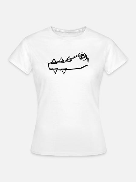 Krokodil handgezeichnet - Frauen T-Shirt - Weiß
