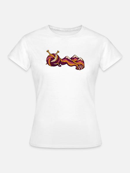 Garn wird zum Bergschal - Frauen T-Shirt - Weiß