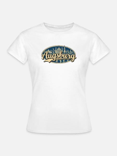 Augsburg Vintage Stadtmotiv - Frauen T-Shirt - Weiß