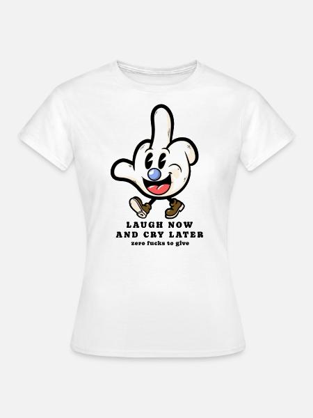 Mittelfinger cartoon Sarkasmus sarkastischer - Frauen T-Shirt - Weiß