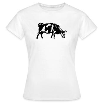 Kuh / Rind / Vieh / Cow - Frauen T-Shirt - Weiß - Vorne - AI Model Female 172 dark (172cm)