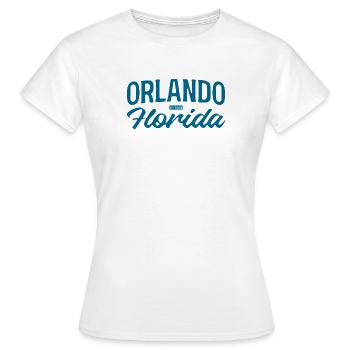 Orlando Florida Script Stil - Frauen T-Shirt - Weiß - Vorne - AI Model Female 172 dark (172cm)
