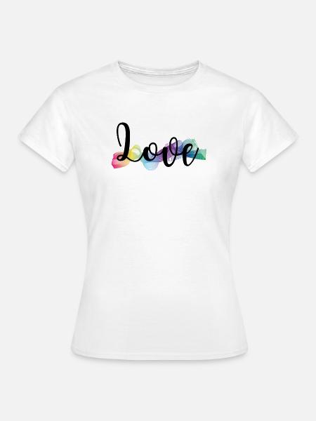 Love bunt - Frauen T-Shirt - Weiß