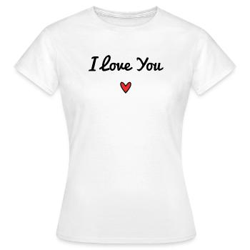 ICH LIEBE DICH. NUR LIEBE. LIEBE. ICH LIEBE DICH. HERZ - Frauen T-Shirt - Weiß - Vorne - AI Model Female 172 dark (172cm)