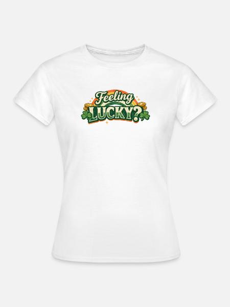 Feeling Lucky Shamrock Logo - Frauen T-Shirt - Weiß
