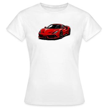 Red supercar illustration - Women's T-Shirt - white - Front - AI Model Female 172 dark (172cm)