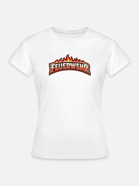Feuerwehr Flammen Emblem - Frauen T-Shirt - Weiß