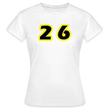 Symbole du chiffre 26 - T-shirt Femme - blanc - Devant - AI Model Female 172 dark (172cm)