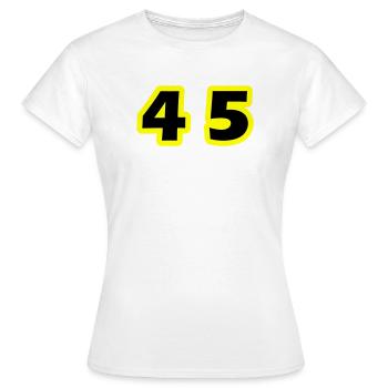 Symbole du chiffre 45 - T-shirt Femme - blanc - Devant - AI Model Female 172 dark (172cm)