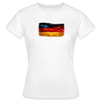 Tech-Circuit Neon Nebel Deutschland flagge - Frauen T-Shirt - Weiß - Vorne - AI Model Female 172 dark (172cm)