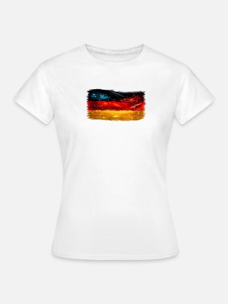 Tech-Circuit Neon Nebel Deutschland flagge - Frauen T-Shirt - Weiß