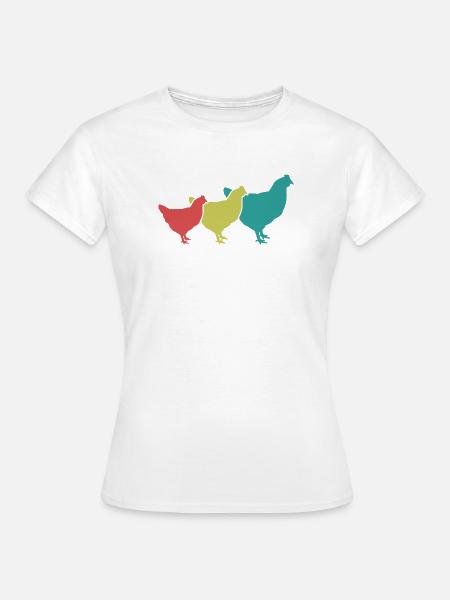 Hühner Trio Retro - Frauen T-Shirt - Weiß