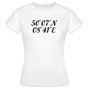 Frankfurter Koordinaten Frankfurt am Main - Frauen T-Shirt - Weiß - Vorne - AI Model Female 172 dark (172cm)