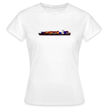 Container Ship - Frauen T-Shirt - Weiß - Vorne - AI Model Female 172 dark (172cm)